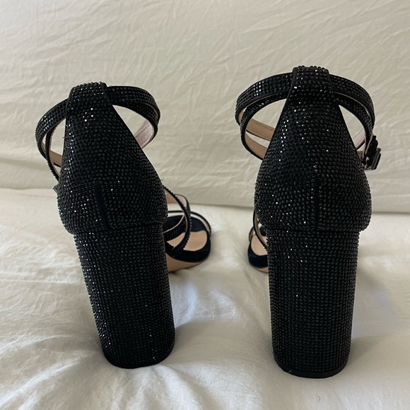 Antonio Melani Hazlyn Satin Rhinestone Embellished Strappy Dress Sandals - Picture 4 of 7